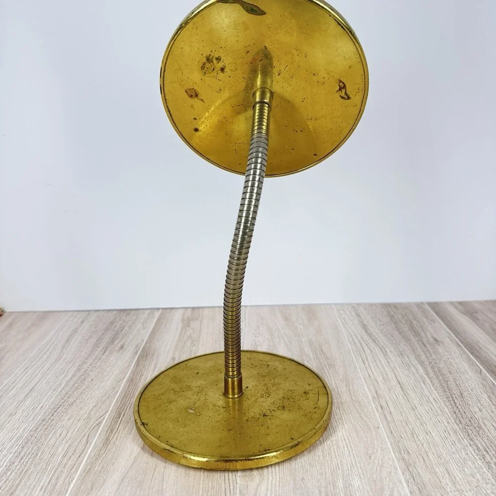 Vintage Brass Double Sided Vanity Mirror Gooseneck Hollywood‎ Regency MCM